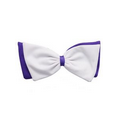 Pom Bow  Hair Bow - Purple/White